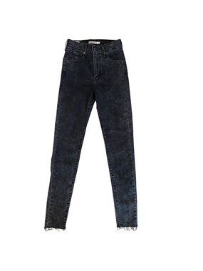 Levis Premium Mile High-Waisted super skinny Jeans 25 stretch Denim marble Black
